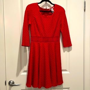 Red textured dress